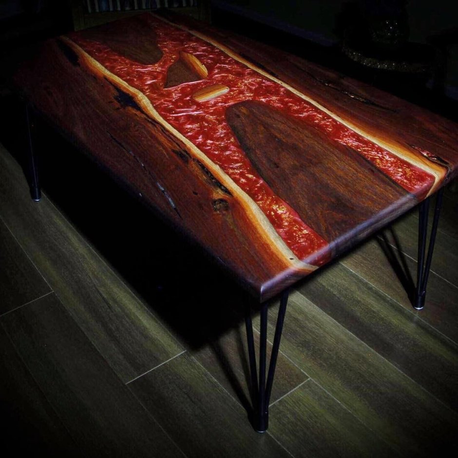 Стол эпоксидка лава