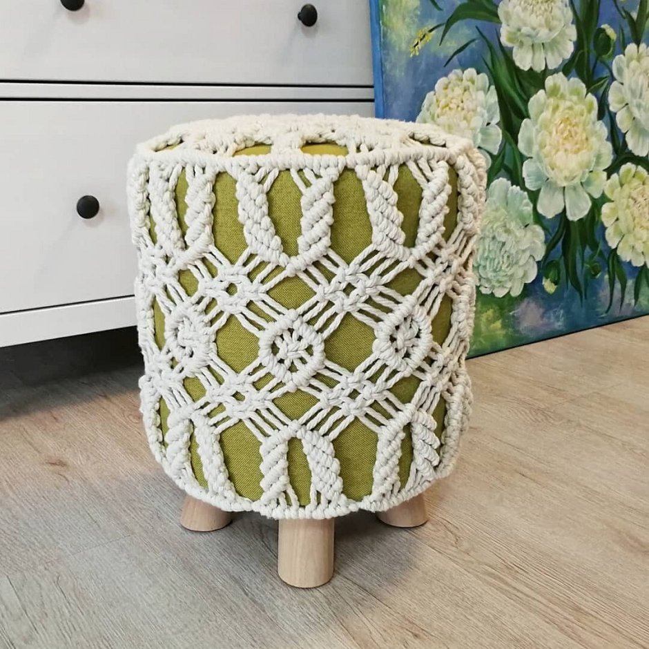 Пуф макраме квадратный