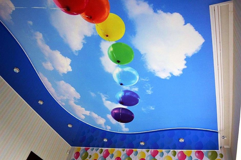 Фотопечать на потолке в детской