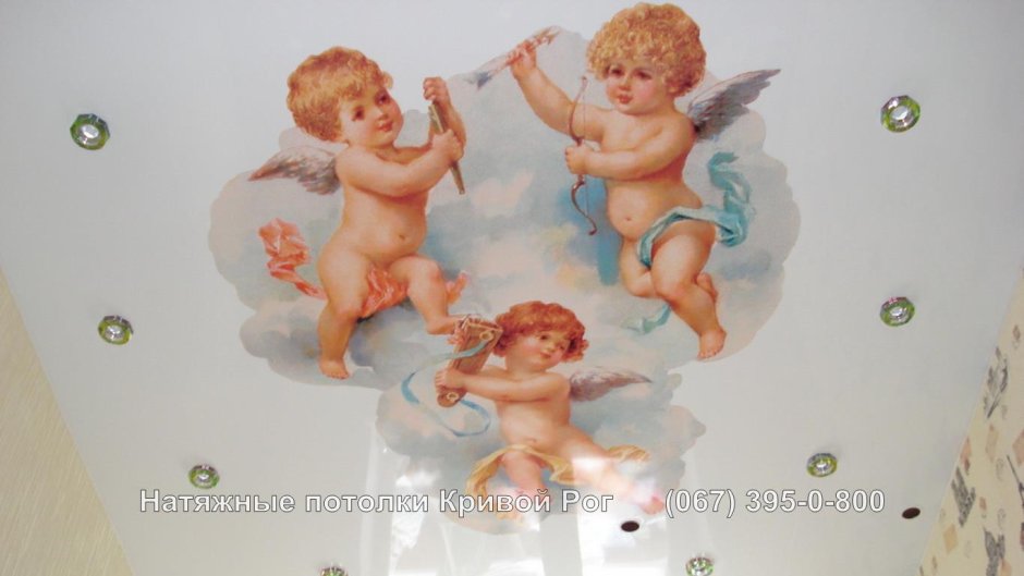 Натяжные потолки с ангелами
