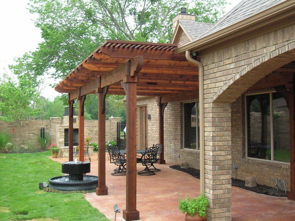 Пристройка барбекю к беседке