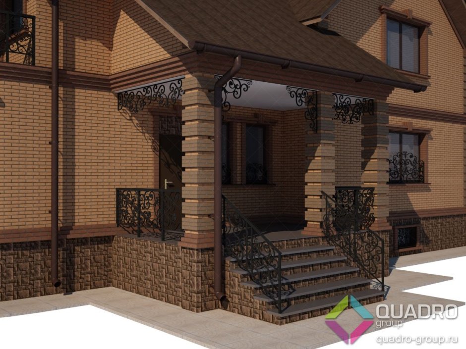 Крыльцо к кирпичному дому