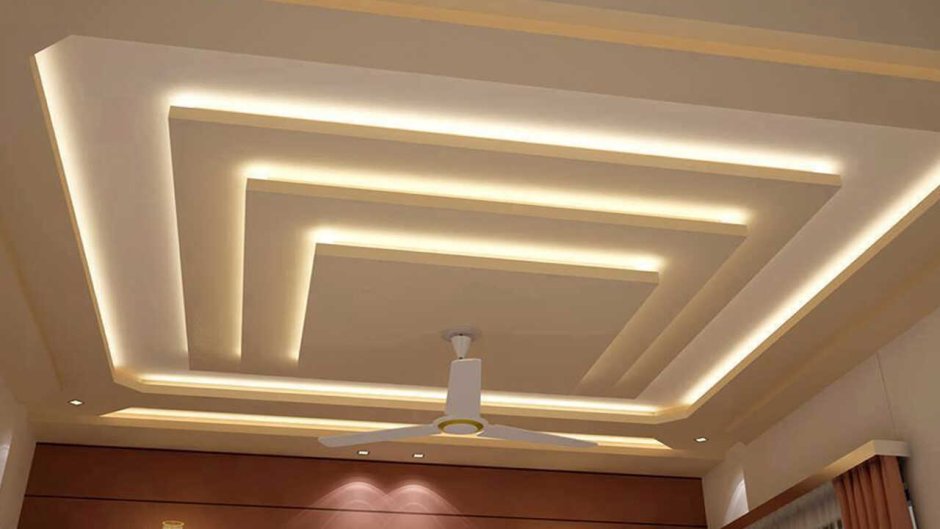 Потолок из гипсокартона хайтек
