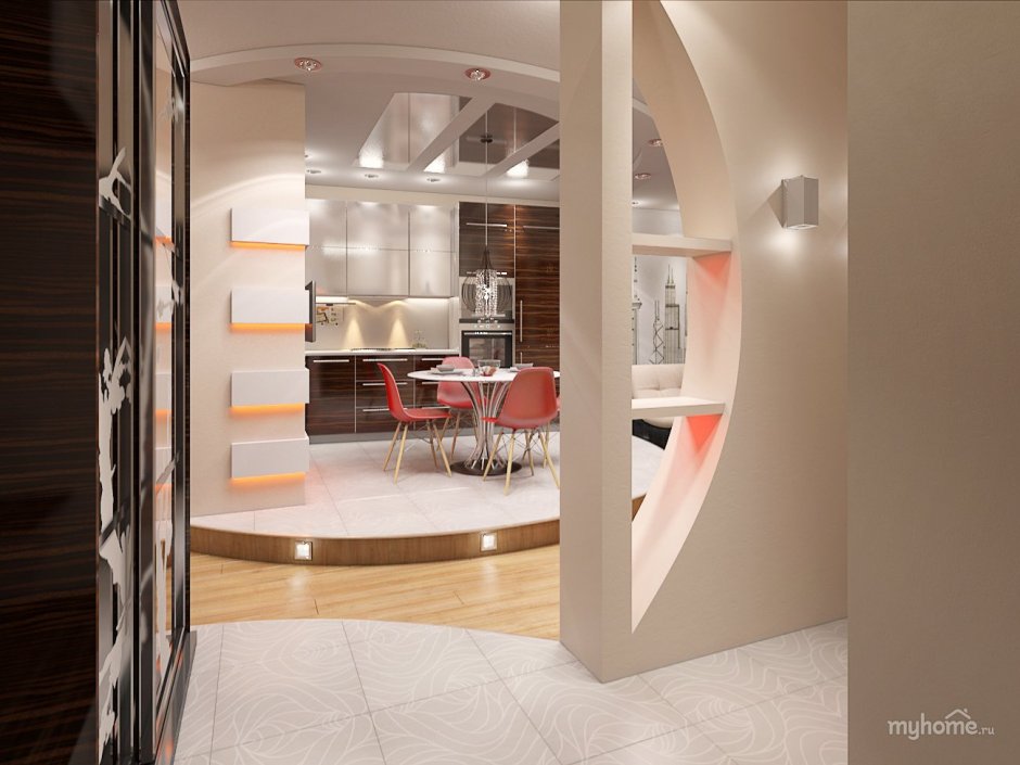 Подиум полукруглый в квартире