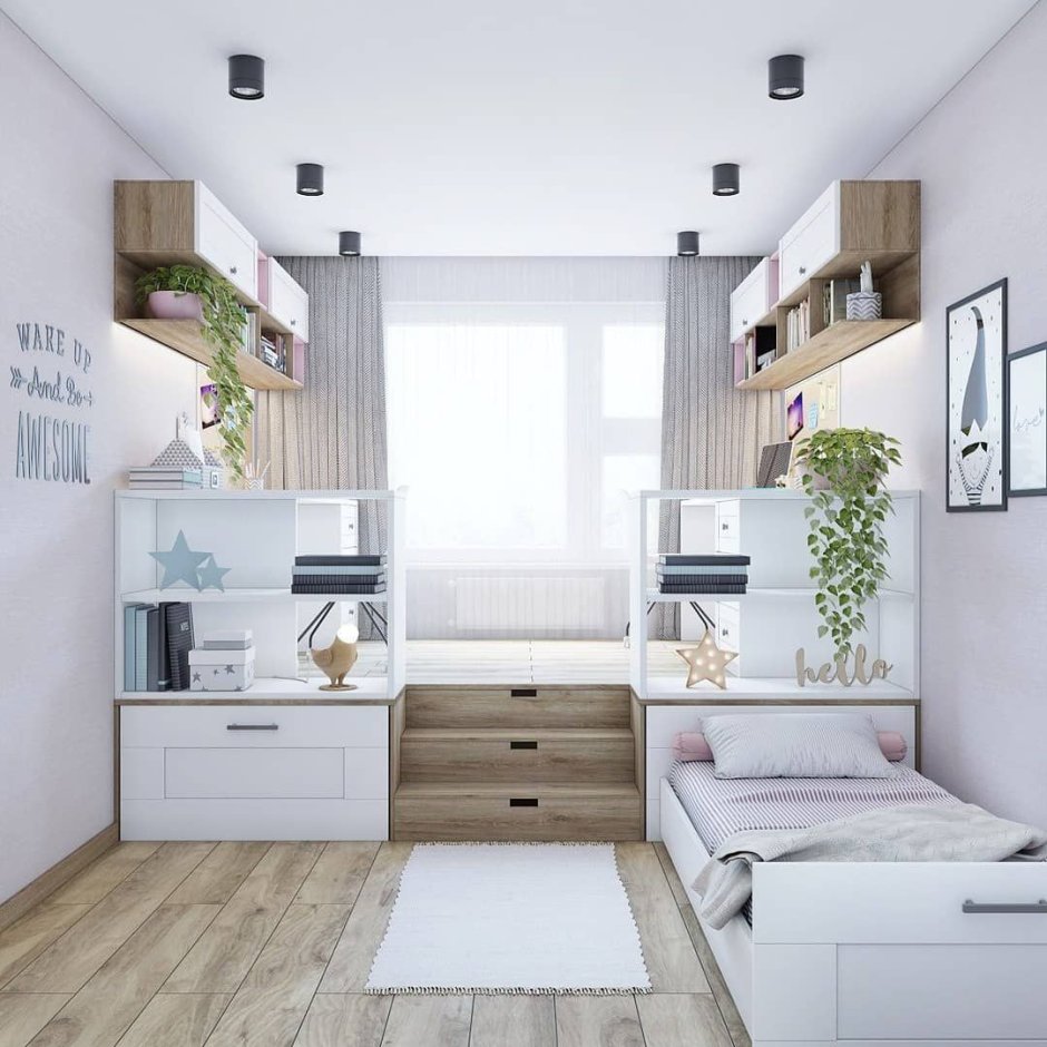 Комната для девочки подростка с подиумом