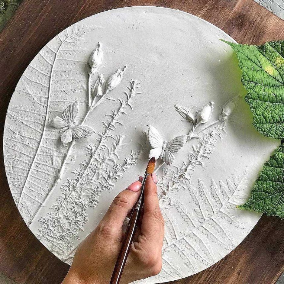 Ботанический барельеф из гипса мастер класс