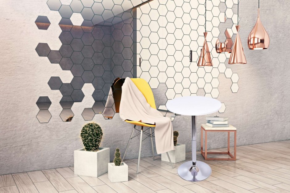 Мозаика Гексагон зеркало