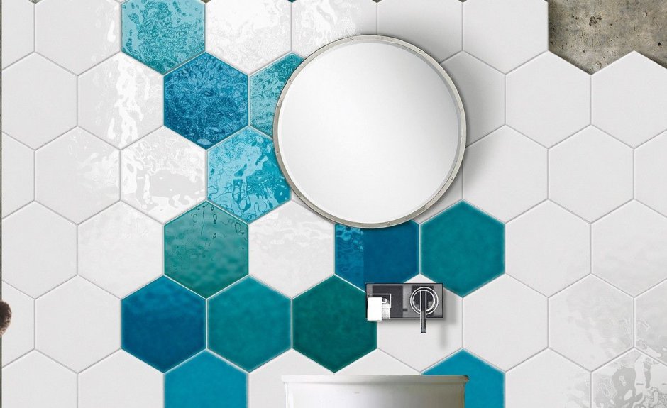 Черно белая шестигранная плитка