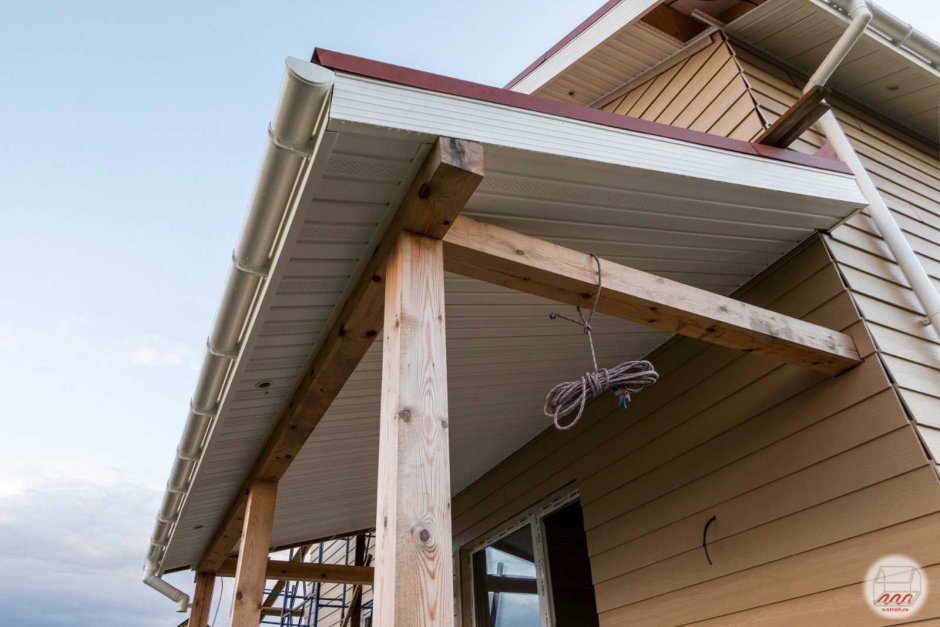 Подшивка фронтонного свеса террасы