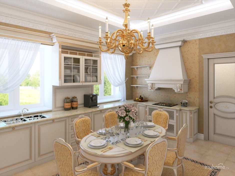 Шторы на кухню в частном доме