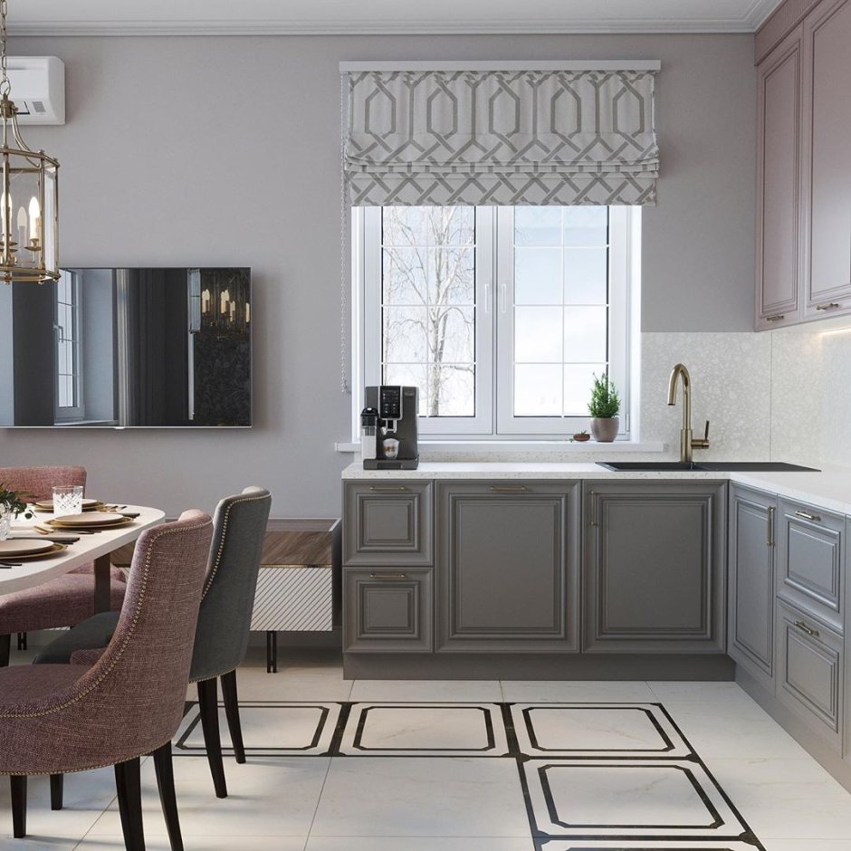 Кухня белая Нео классика 10м