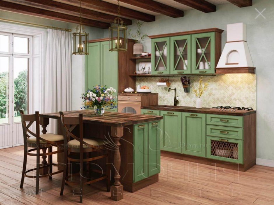 Кухня Прованс изумруд касторама