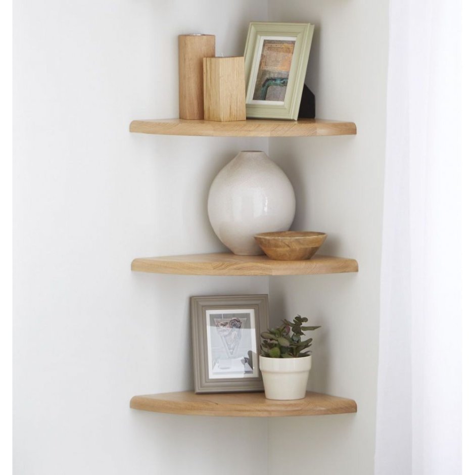 Полка мебельная закруглённая секторальная 350x350x16 мм ЛДСП