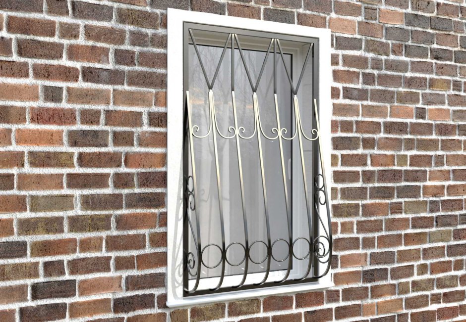 Красивые решетки на больших окнах