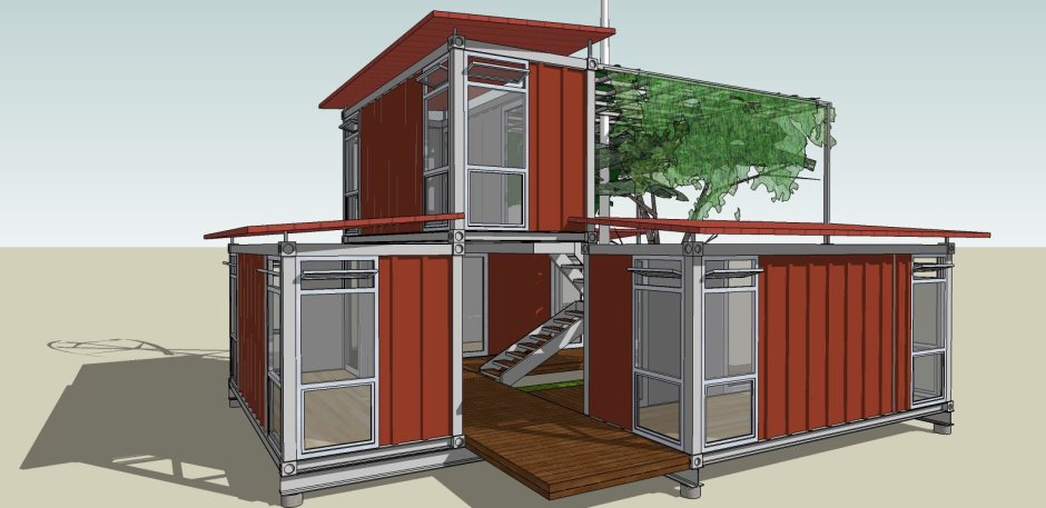 Эллинг из морских контейнеров