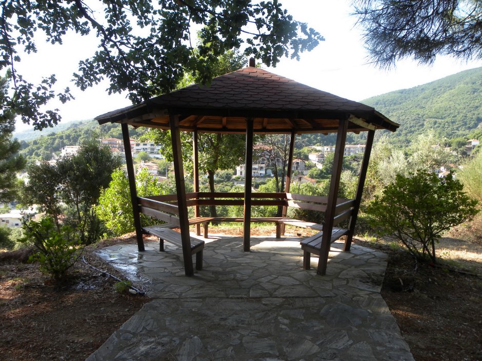 Каркасный гараж с беседкой