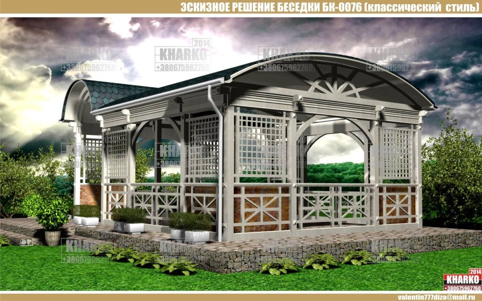 Летние беседки из камня