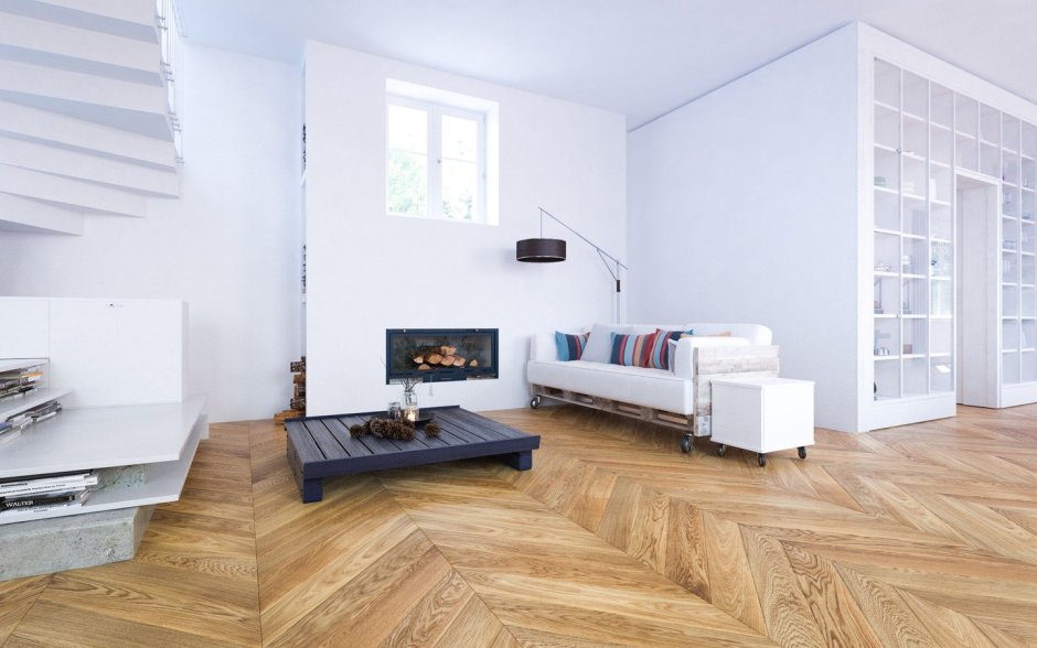 Паркет в интерьере гостиной