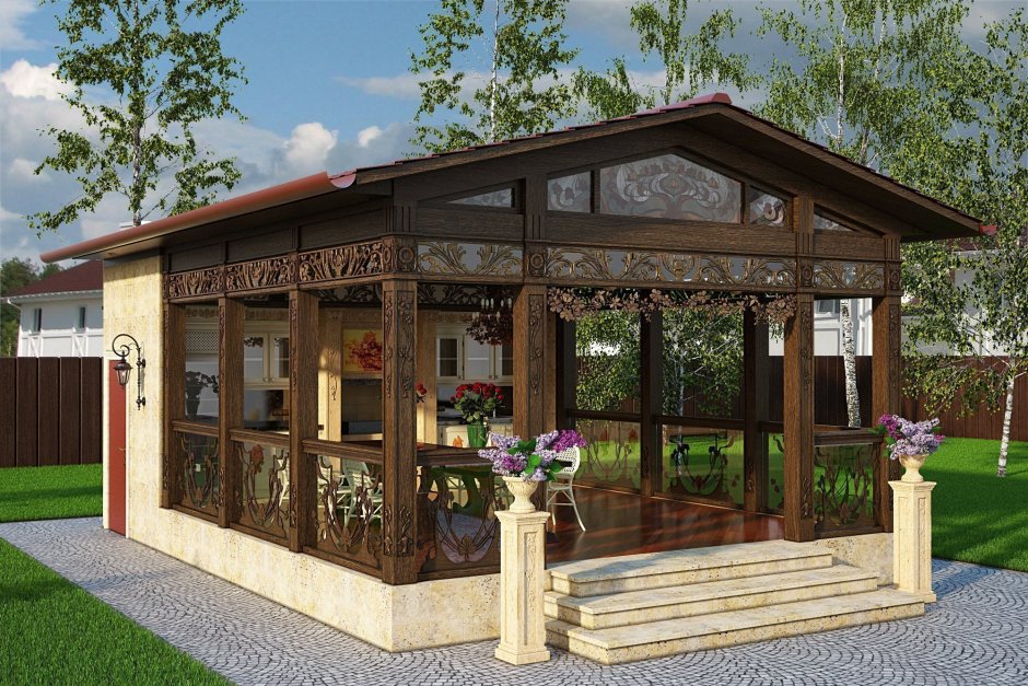 Беседка 3х4 с мангалом