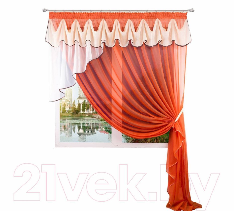 Тюль асимметрия на кухню