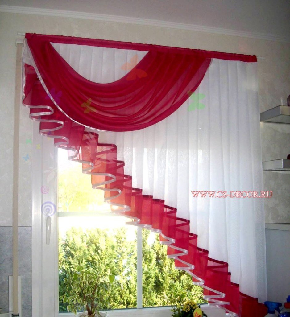 Ламбрекен на кухню на одну сторону