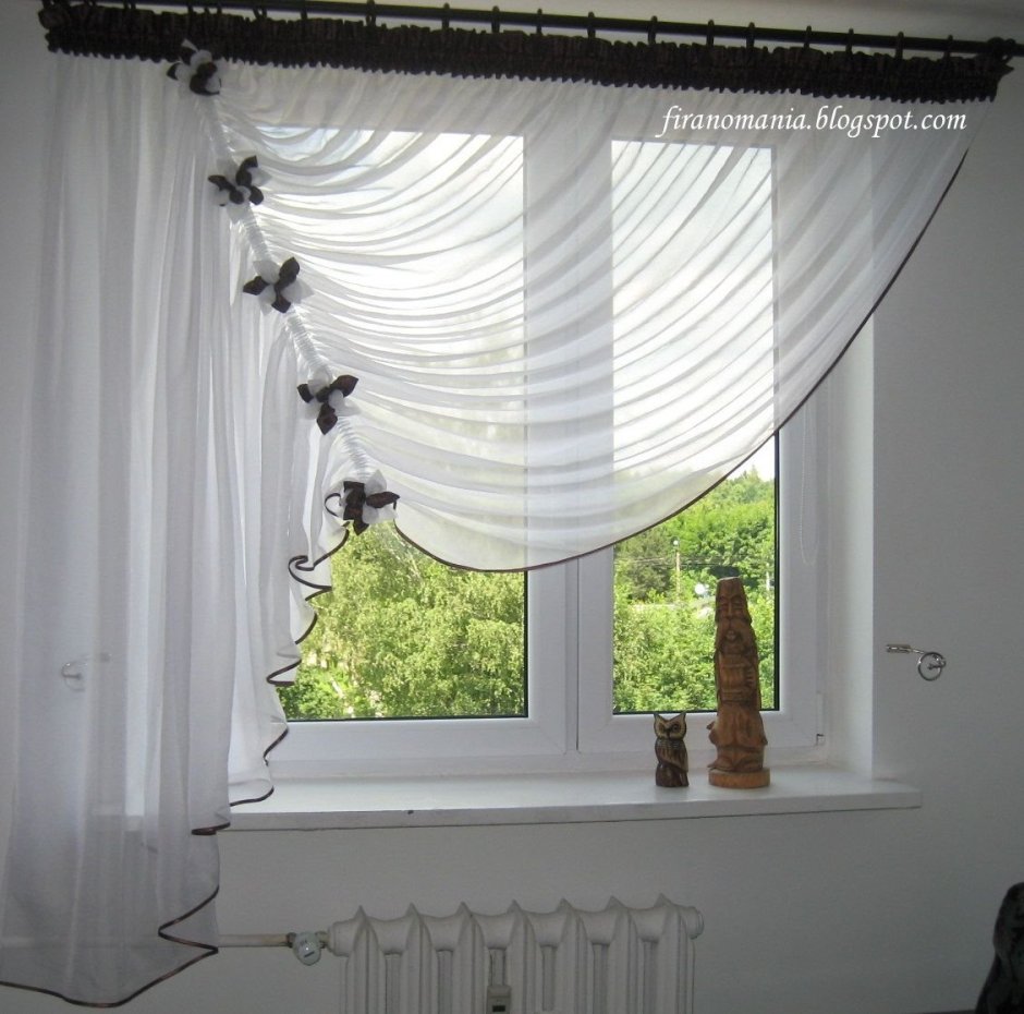 Шторы на кухонное окно без балкона