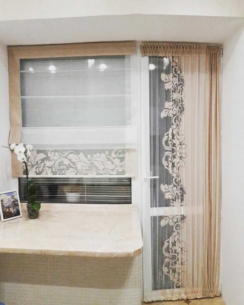 Тюль на кухню на одну сторону