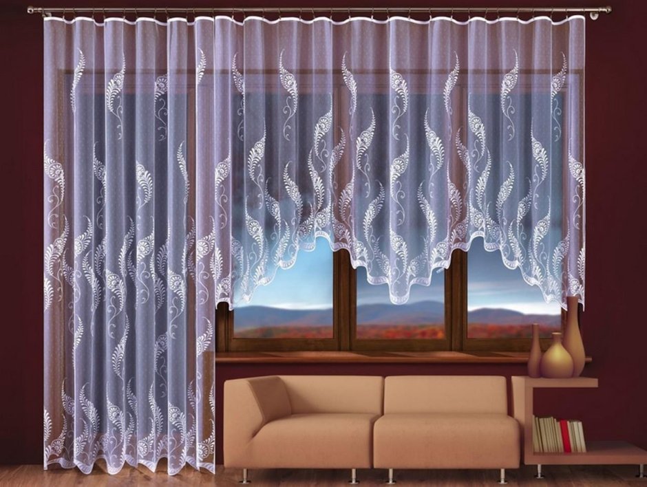 Тюль на окно в зал