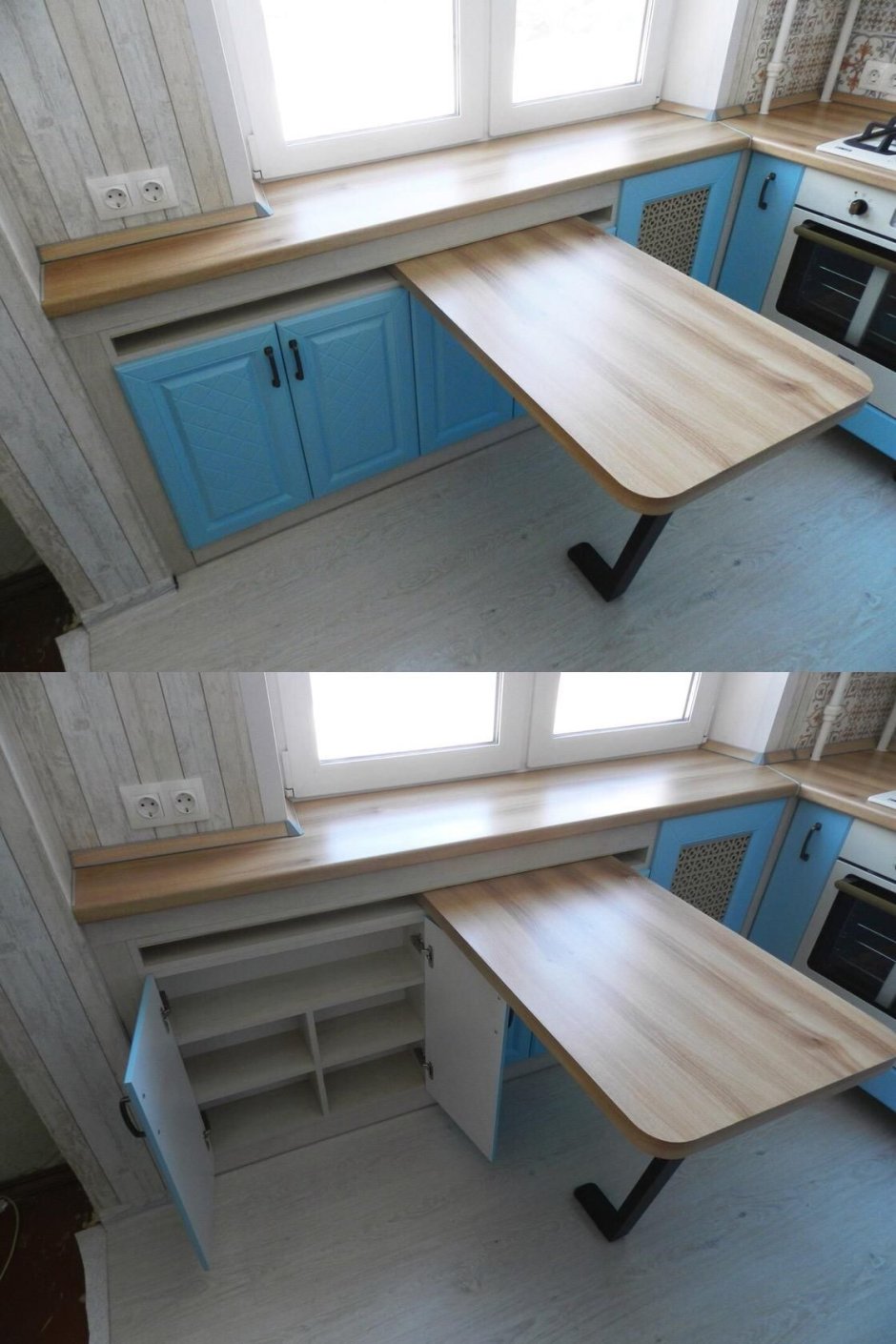 Стол раскладной к подоконнику на кухне