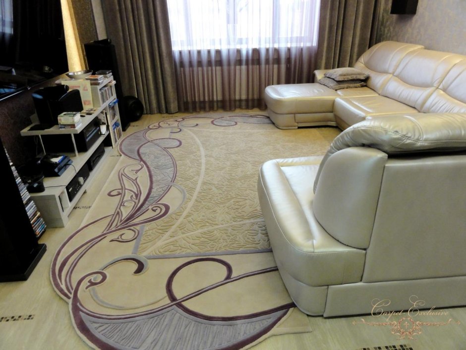 Бежевый Палас в гостиной