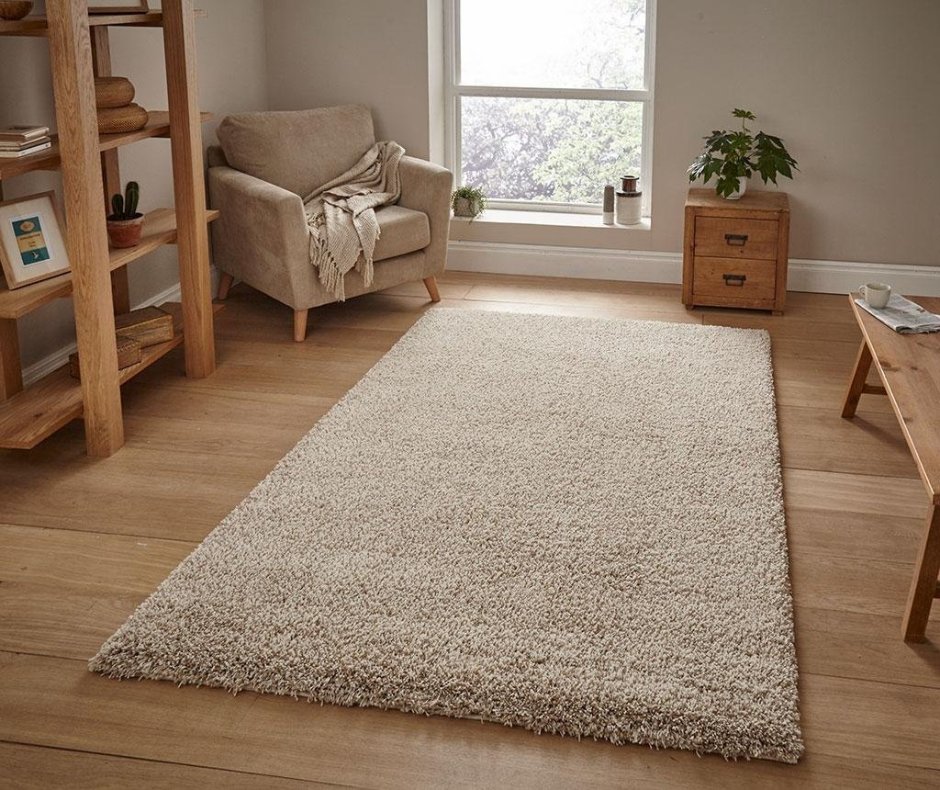 Бежевый ковер в интерьере