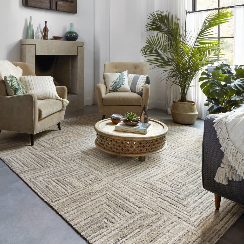 Бежевые ковры в гостиную
