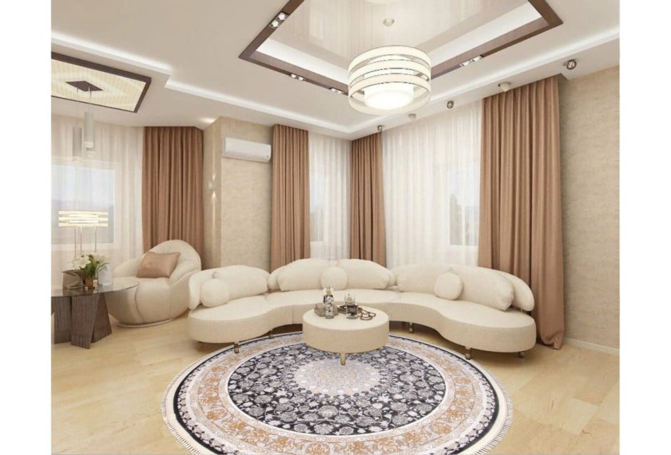 Кофейный диван в интерьере