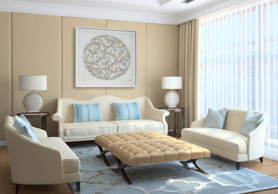 Круглый ковер в интерьере