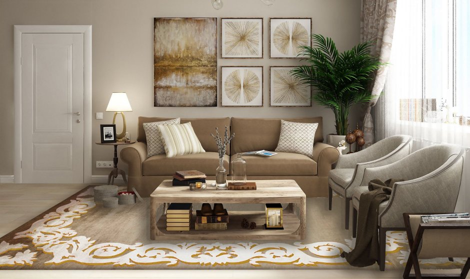 Ковры в интерьере гостиной