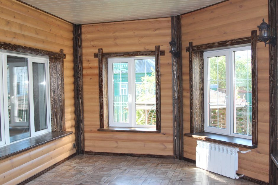 Откосы в доме из бруса