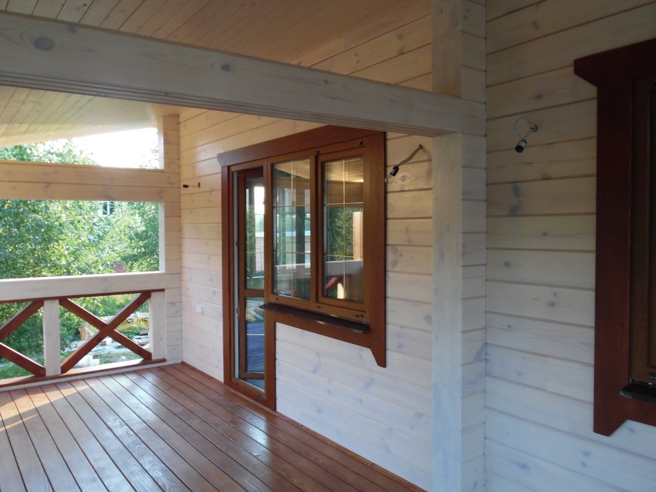 Отделка окон деревом