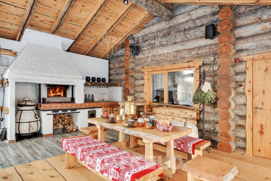 Камин в деревянном доме