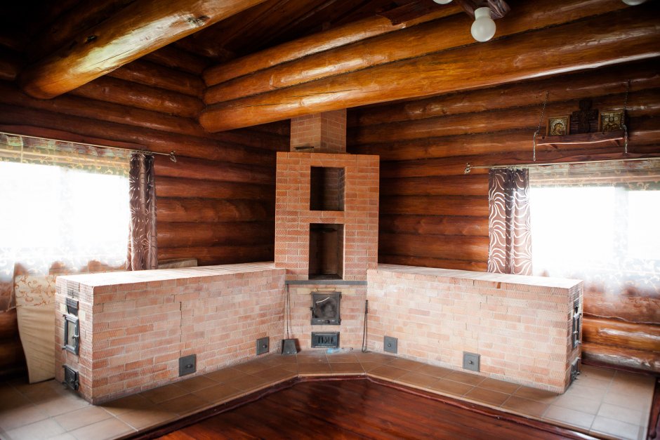 Баня из бревна внутри