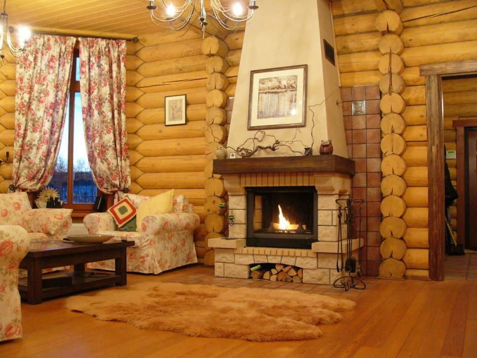 Дом из бревна с печкой