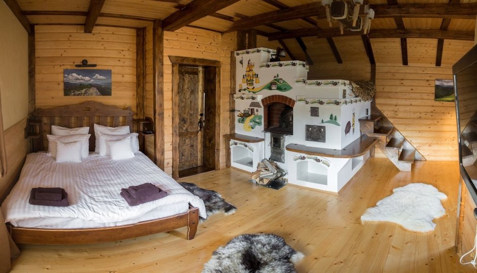 Интерьер бревенчатого дома Берендеево царство