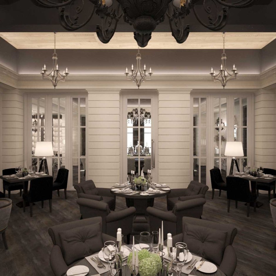 Интерьер банкетного зала в классическом стиле