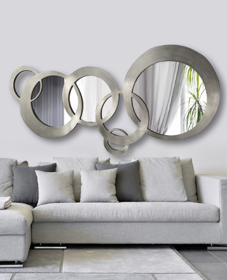 Круглые зеркала на стену над диваном