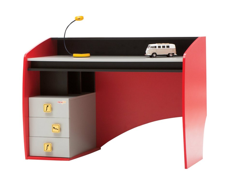 Красный письменный стол