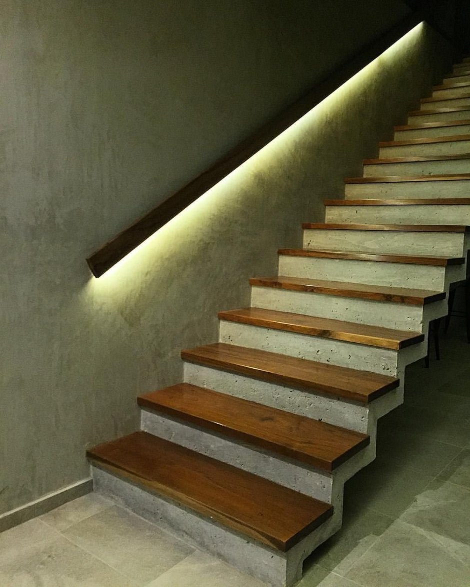 Отделка лестницы из бетона