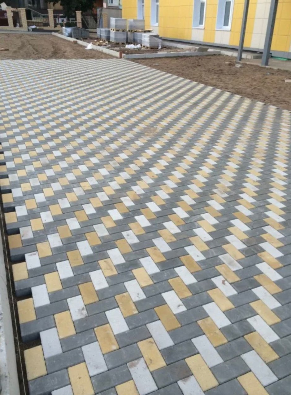 Тротуарная плитка кирпич брусчатка 200х100х60 серая