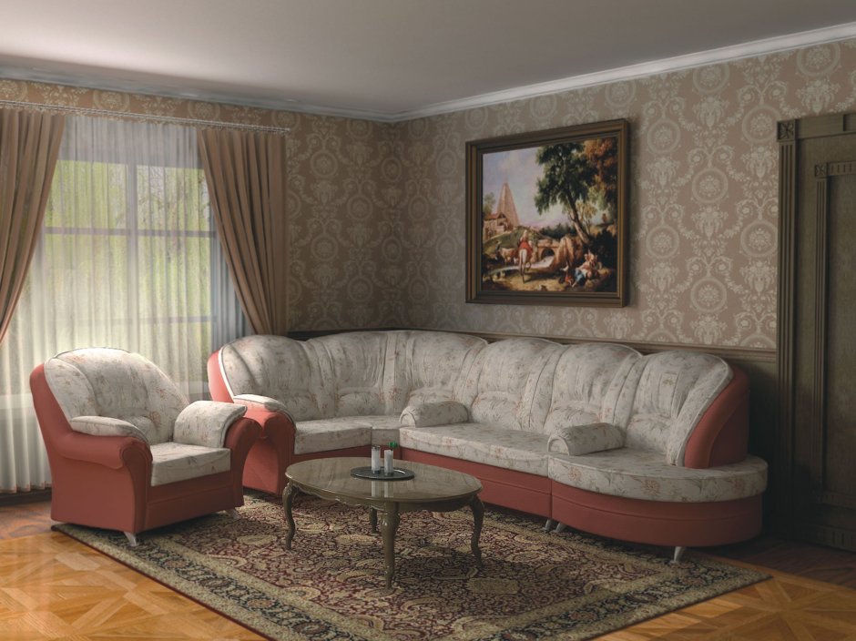 Угловой диван со спальным местом в гостиную
