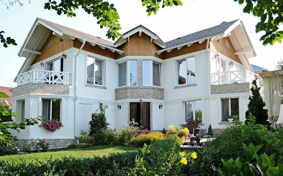 Дом в стиле Кантри и Прованс фасады