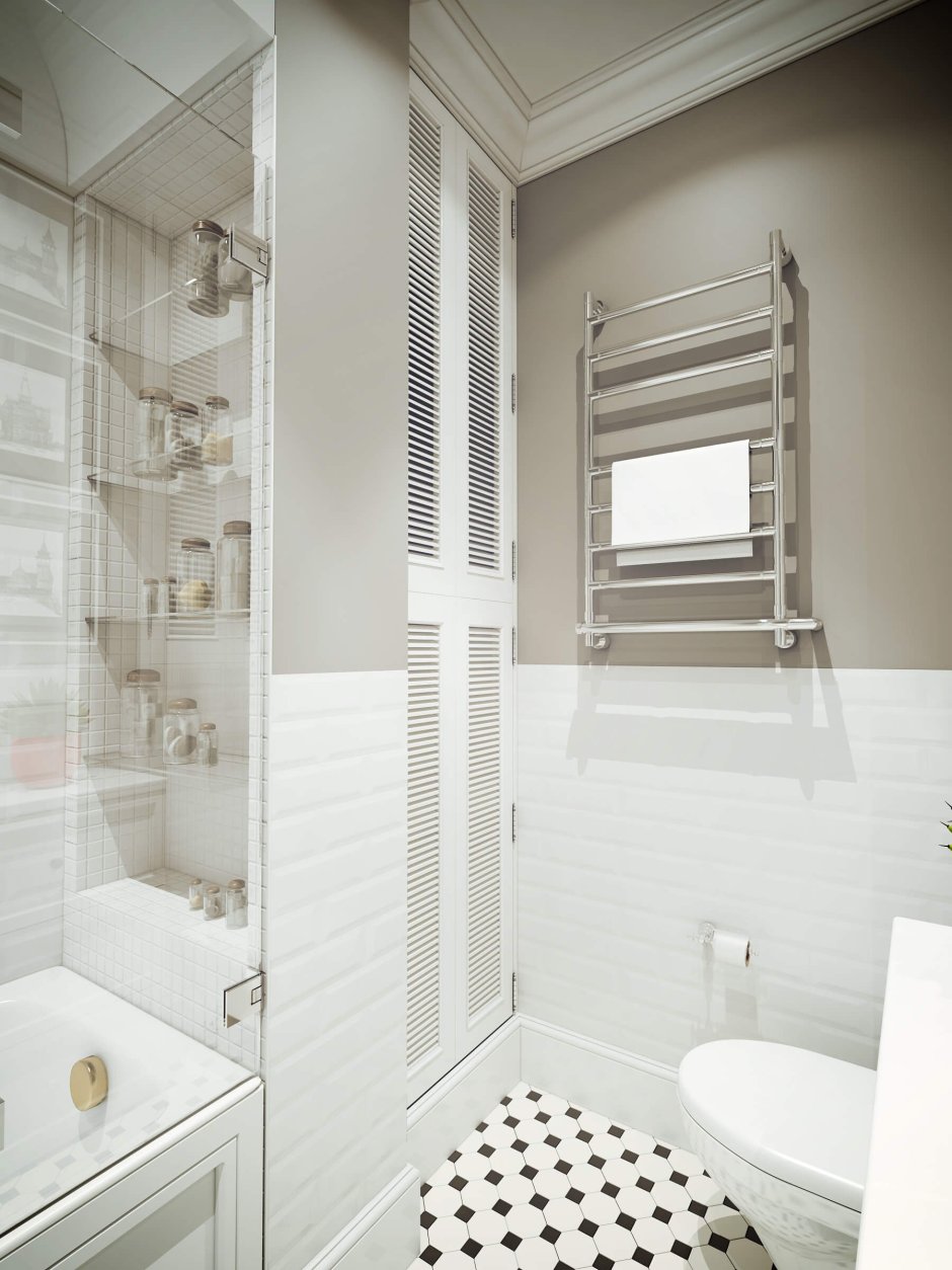 Санузел с высокими потолками