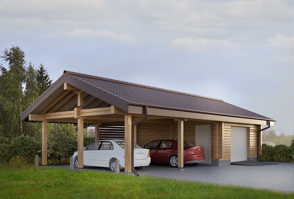 Хозпостройки с гаражом